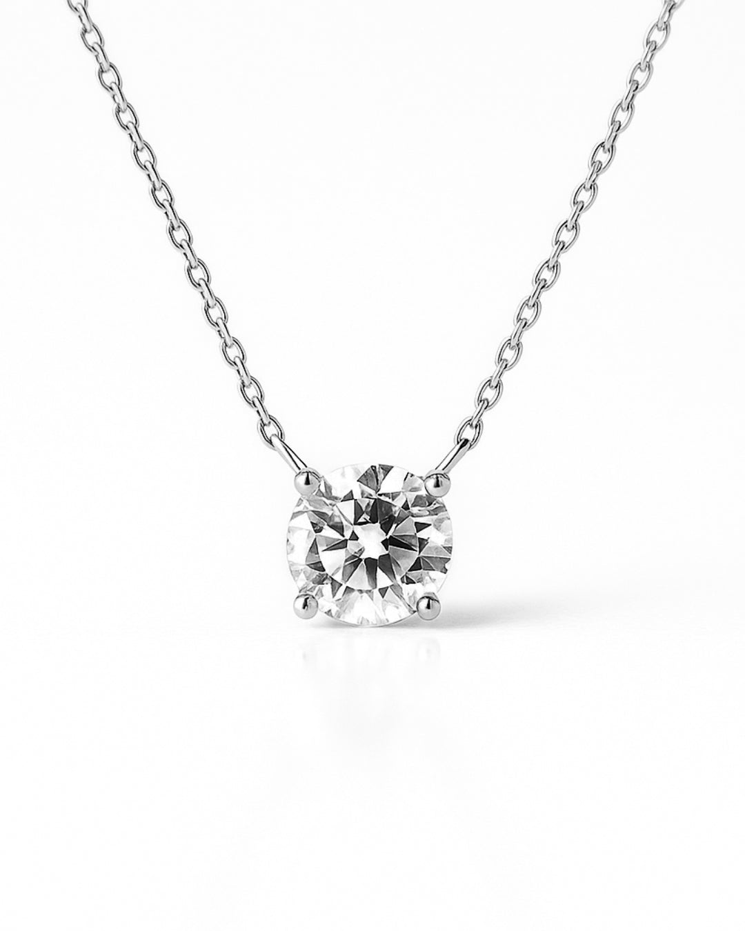 Colar Round Cut em Prata 925 com Moissanite